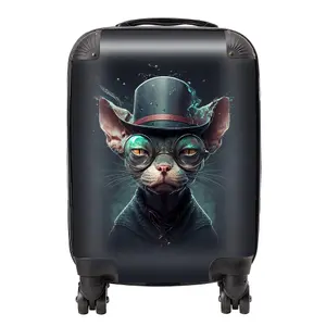 Sphynx Cat With Glases Splashart Suitcase - Small