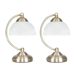 Woodside Metal Arched Lamp (Set of 2) Antique Brass