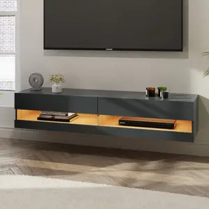 GFW Leon 180cm Wall TV Unit with LED Anthracite