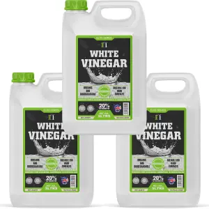 White Vinegar Cleaning 15 Litres HIGH STRENGTH 20% - All Natural Multi-Surface & Multi-Purpose Cleaner, Limescale