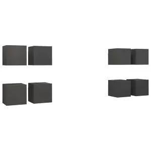 Berkfield Wall Mounted TV Cabinets 8 pcs Grey 30.5x30x30 cm