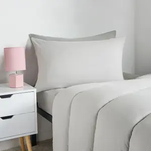 Coverless 10.5 Tog Duvet & Pillowcase, Blush/Grey - Single