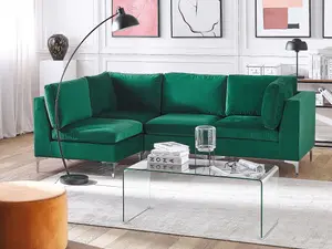 Corner Sofa EVJA Green Velvet Right Hand