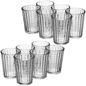 Queensway Home & Dining 200ml 12 Pcs Berlin Drinking Glasses Sets Glassware Patterned Water Cup Juice Cocktail Tumbler