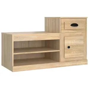 Berkfield Shoe Cabinet Sonoma Oak 100x42x60 cm Engineered Wood