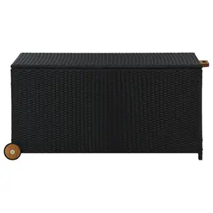 Berkfield Garden Storage Box Black 120x65x61 cm Poly Rattan