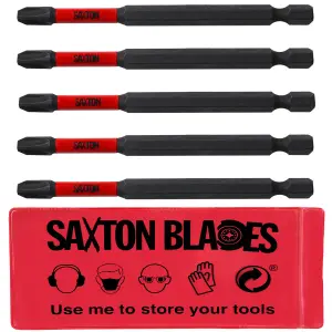 5 x Saxton 89mm PH3 Magnetic Impact Screwdriver Driver Bits Set Phillips