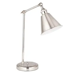 Luminosa Brescia Task Table Lamp, Bright Nickel Plate