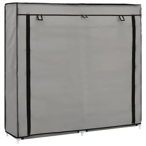 Berkfield Shoe Cabinet with Cover Grey 115x28x110 cm Fabric