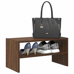 Berkfield Shoe Rack Stackable Brown Oak 60x30x30.5 cm