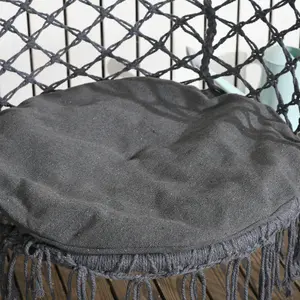 Outsunny Hanging Hammock Chair Macrame Seat for Outdoor Patio Garden Dark Grey