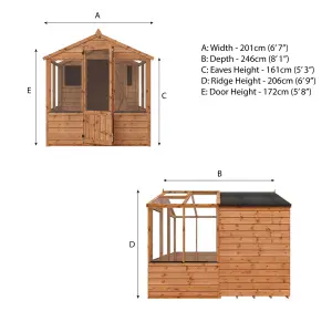 Mercia 8x6 Apex Greenhouse combi shed - Assembly required