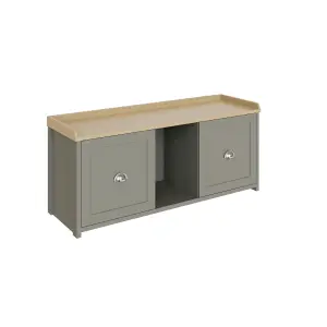 GFW Lancaster 2 Door Shoe Bench Grey