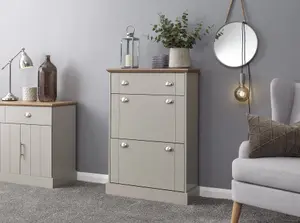 GFW Kendal Deluxe Shoe Cabinet Grey