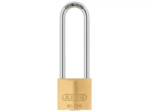 ABUS Mechanical 65/30mm Brass Padlock 60mm Long Shackle Carded