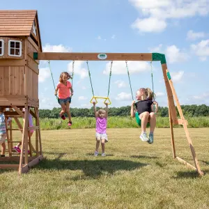 Backyard Discovery Montpelier Wooden Climbing Frame with 2 x Swings, Trapeze and 1 x Slide