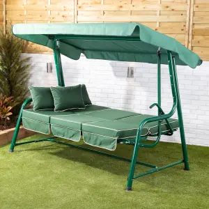 Alfresia Turin Reclining Swing Seat with Green Luxury Cushions