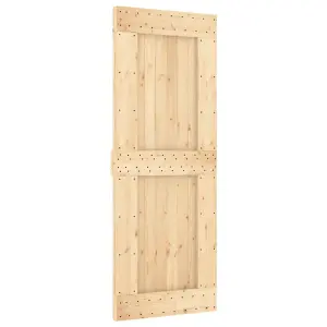 Berkfield Sliding Door with Hardware Set 80x210 cm Solid Wood Pine