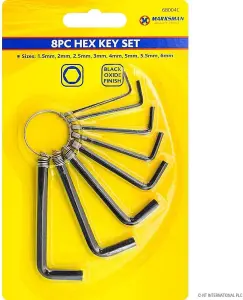 8Pc Heavy Duty Hex Key Set Allen Key Set Key Ring Hand Tool Diy 1.5-6Mm