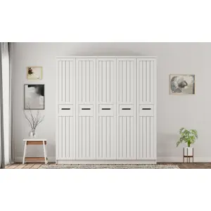 VIENNA XL 5 Door Wardrobe, White