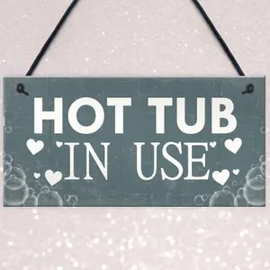 Red Ocean HOT TUB SIGN Hanging Plaque Garden Sign Summer House Plaque Shed Sign Friendship Gift