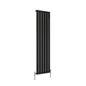 Vertical Black Single Flat Panel Radiator (H) 1600 mm x (W) 408 mm, 3056 BTU.