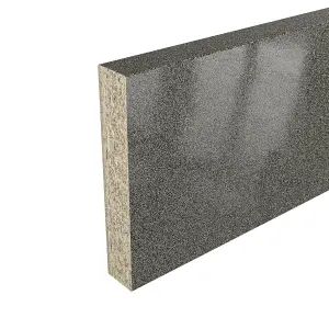 GoodHome Berberis Gloss Grey Glitter effect Laminate & particle board Upstand (L)3000mm