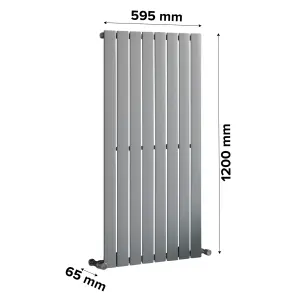 Ximax Vertirad Duplex Universal HW120060SC Horizontal or vertical Designer 2235BTU Radiator, (W)595mm x (H)1200mm