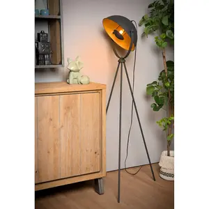 Lucide Alvaro Modern Tripod Floor Lamp - 1xE27 - Black