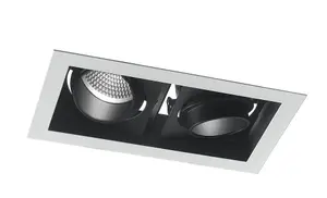 Luminosa APOLLO LED 2 Light Recessed Adjustable Downlight Black 10800lm 4000K 35.5x18.8x12cm