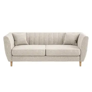 Solace+Co Remi 3 Seater Mid Century Chenille Sofa - Beige