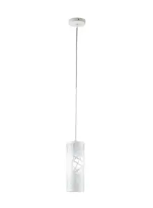 Luminosa BATIK Slim Pendant Ceiling Light White 35x22cm