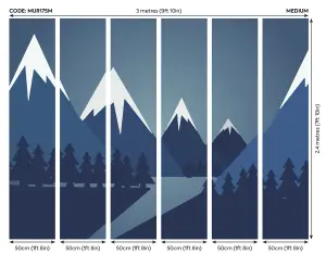 Origin Murals Graphic Snowy Mountain Valley Matt Smooth Paste the Wall Mural 300cm wide x 240cm high