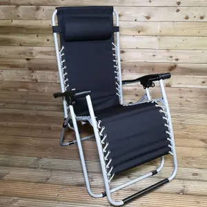 2x Reclining Sun Loungers with Head Rest