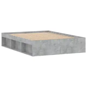 Berkfield Bed Frame Concrete Grey 135x190 cm Double