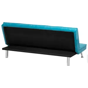 Beliani Modern Sofa Bed HASLE Sea Blue