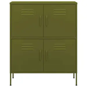 Berkfield Storage Cabinet Olive Green 80x35x101.5 cm Steel