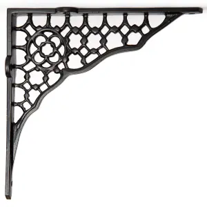 Hammer & Tongs Honeycomb Iron Shelf Bracket - D205mm - Black - Pack of 2