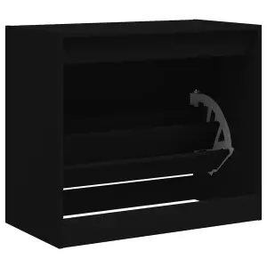 Shoe Cabinet Black 80x42x69 cm Engineered Wood