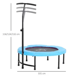 HOMCOM 40'' Mini Trampoline Adult Rebounder Jumper w/ Handle Fitness Blue