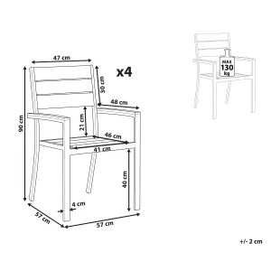 Set of 4 Garden Chairs PRATO Grey