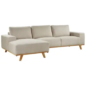 Corner Sofa NORA Beige Fabric Right Hand