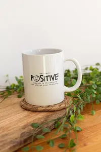 8pc Inspirational Ceramic White Mugs