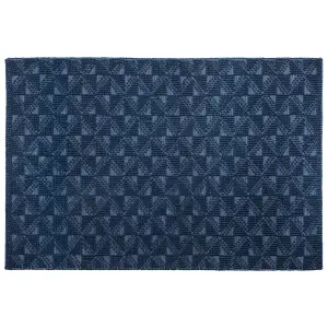 Wool Area Rug 160 x 230 cm Navy Blue SAVRAN