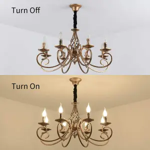 Garwarm Rustic Chandeliers, 8 Lights Candle French Country Chandelier Ceiling Light for Farmhouse, Kitchen, Dining Room, Bedroom