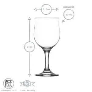 LAV - Nevakar Red Wine Glasses - 320ml - Pack of 6