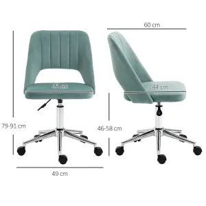 Vinsetto Mid-Back Swivel Home Office Chair Scallop Computer Desk Chair Green