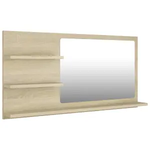 Berkfield Bathroom Mirror Sonoma Oak 90x10.5x45 cm Engineered Wood