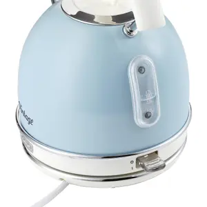 Ariete ARPK27 Vintage Retro Dome Kettle, 2 Slice Toaster & Jug Blender Set, Blue