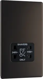 BG FBN20B Nexus Screwless Flat-Plate Shaver Socket Outlet Dual Voltage